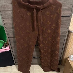 Brown Monogram Knit Pants